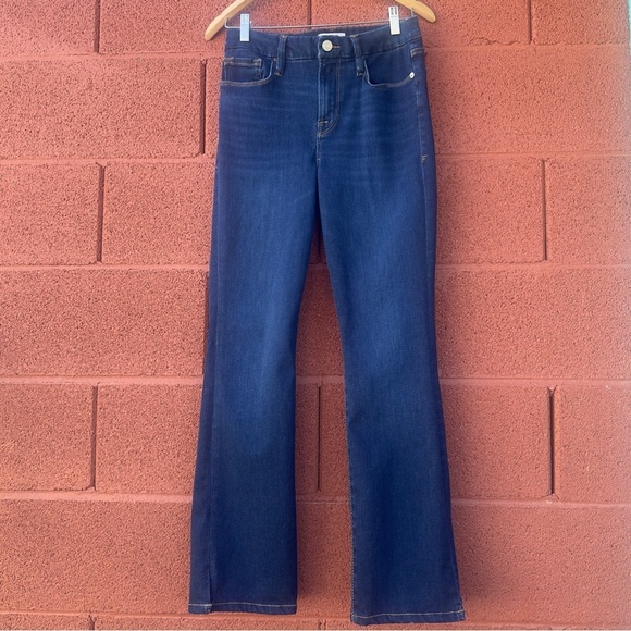 Frame Denim Denim - FRAME DENIM Le Mini Boot 29 Claremore Slit kick flare bootcut dark wash